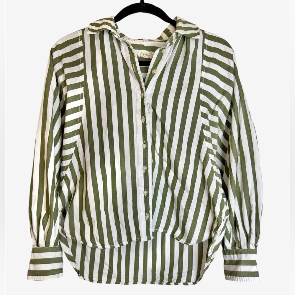 Pilcro Anthropologie Bailey Boyfriend Batwing Buttondown Blouse Size XS - Picture 2 of 10
